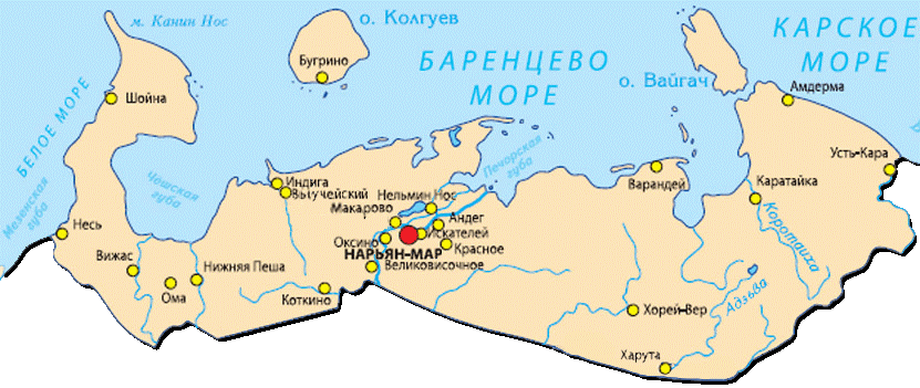 Карта НАО