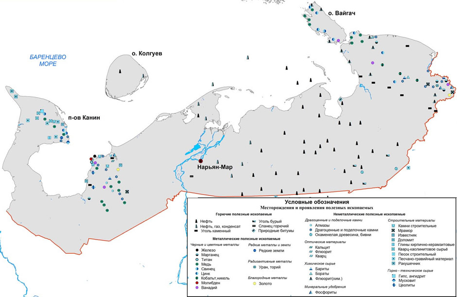 Ископаемые белого моря. Карта полезных ископаемых Ненецкого автономного округа. Карта месторождений Ненецкого автономного округа. Ненецкий автономный округ карта полезных ископаемых. Карта полезные ископаемые Ненецкого автономного округа-.